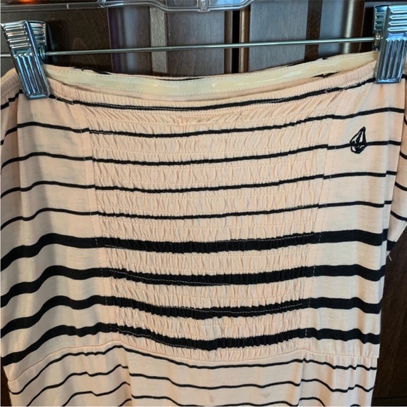 Volcom Strapless Sundress, Beige/Black, Size M - Picture 2 of 3